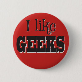 Ik houd van Geeks! Ronde Button 5,7 Cm