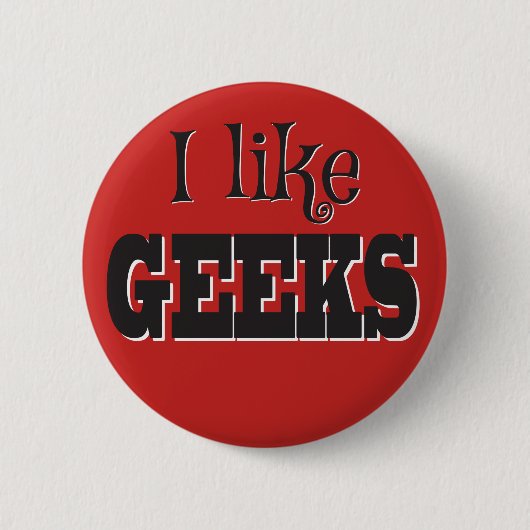 Ik houd van Geeks! Ronde Button 5,7 Cm (Voorkant)