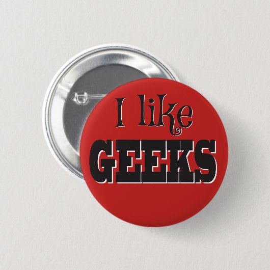 Ik houd van Geeks! Ronde Button 5,7 Cm (Voorkant /achterkant)