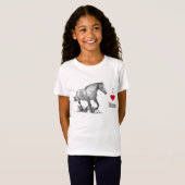 IK HOUD VAN (hart)HORSES: Potlood Tekening van paa T-shirt (Voorkant volledig)