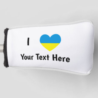Ik Houd Van (Hart Oekraïense Vlag) Gepersonaliseer Golfheadcover