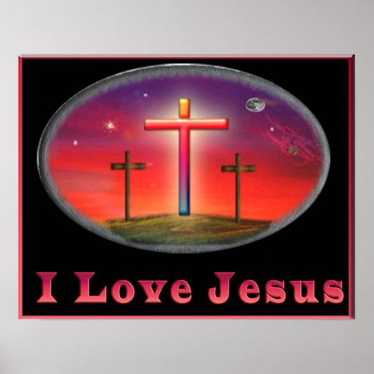 Ik houd van het Christelijke poster van Jesus (Voorkant)