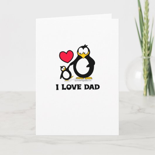 Ik houd van het Hart van de Pinguïn van de Papa Kaart (Voorkant)