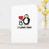 Ik houd van het Hart van de Pinguïn van de Papa Kaart (Gele Bloem)