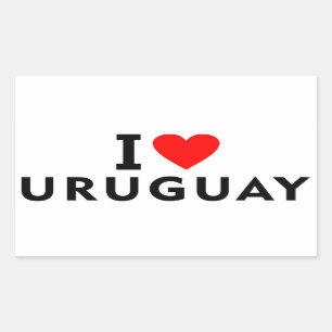 Ik houd van het land van Uruguay zoals het Rechthoekige Sticker