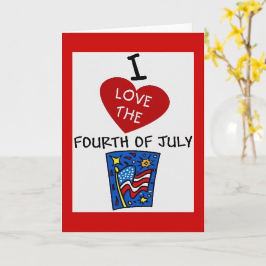 IK HOUD VAN HET VIERDE VAN 2 JULI KAART (Gele Bloem)