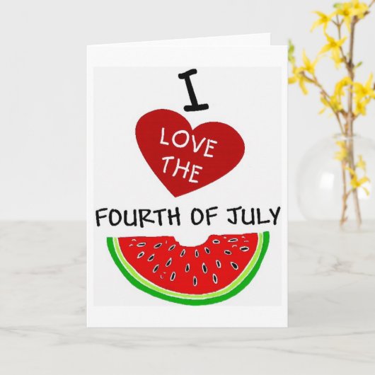 IK HOUD VAN HET VIERDE VAN 3 JULI KAART (Gele Bloem)