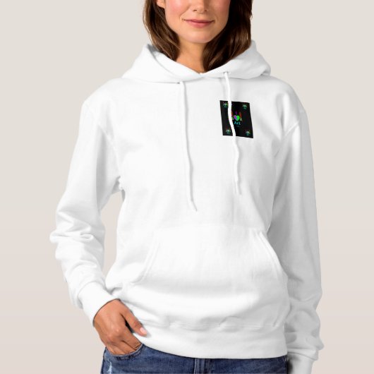 Ik houd van het Witte Pit Hoodie van de Vrouwen (Voorkant)
