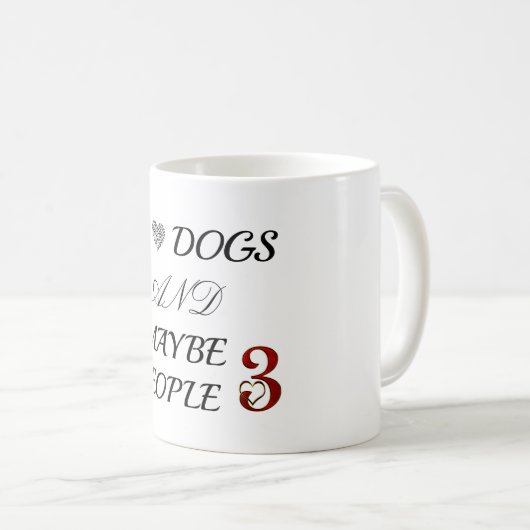 IK HOUD VAN HONDEN EN MISSCHIEN 3 MENSEN KOFFIEMOK (Voorkant rechts)