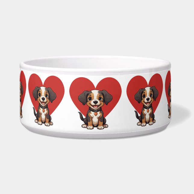 Ik houd van honden voerbakje (Voorkant)