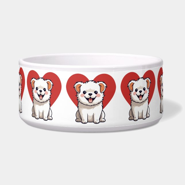 Ik houd van honden voerbakje (Voorkant)