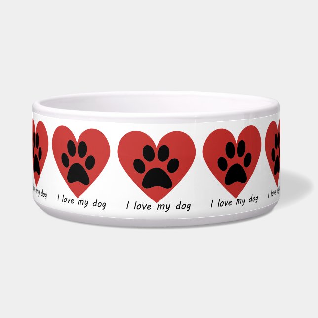 Ik houd van honden voerbakje (Voorkant)