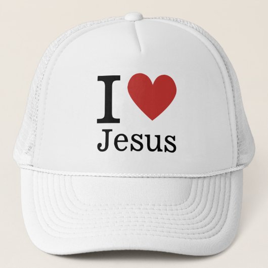 Ik ❤️ Houd van Jezus AANPASBAAR Trucker Pet (Voorkant)