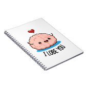Ik Houd Van Jou Grappig Brein Woordspeling Notitieboek (Rechterzijde)