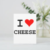 Ik houd van kaas (zwarte die van letters voorzien) briefkaart (Staand voorkant)