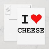 Ik houd van kaas (zwarte die van letters voorzien) briefkaart (Voorkant / Achterkant)