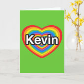 Ik houd van Kevin. Ik houd van u Kevin. Hart Kaart (Gele Bloem)