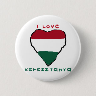 Ik houd van Knoop Keresztanya Ronde Button 5,7 Cm