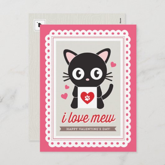 Ik houd van Miauw! door het Briefkaart van (Voorkant / Achterkant)