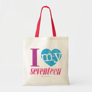 Ik houd van Mijn 17 Aqua Tote Bag