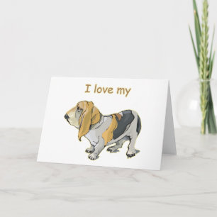 Ik houd van Mijn Basset Hound Kaart
