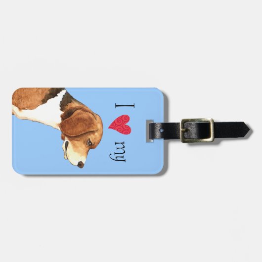 Ik houd van mijn beagle bagagelabel (Voorkant horizontaal)