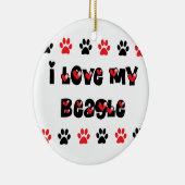 Ik houd van mijn beagle keramisch ornament (Rechts)