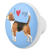 Ik houd van mijn beagle keramische knop (Rechts)