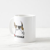Ik houd van mijn beagle koffiemok (Voorkant links)
