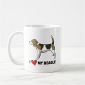 Ik houd van mijn beagle koffiemok (Links)