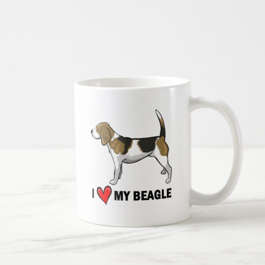 Ik houd van mijn beagle koffiemok (Rechts)