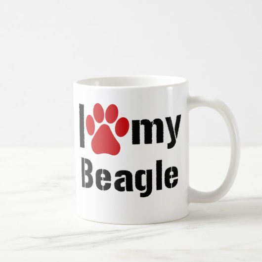 Ik houd van mijn beagle koffiemok (Rechts)