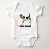 Ik houd van mijn beagle romper (Voorkant)