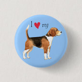 Ik houd van mijn beagle ronde button 3,2 cm (Voorkant)