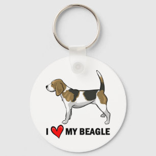 Ik houd van mijn beagle sleutelhanger