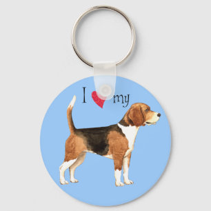 Ik houd van mijn beagle sleutelhanger