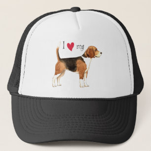 Ik houd van mijn beagle trucker pet