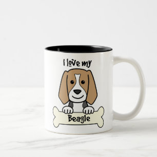 Ik houd van mijn beagle tweekleurige koffiemok