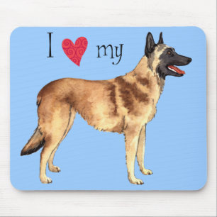 Ik houd van mijn Belgische Malinois Muismat