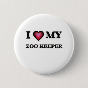 Ik houd van mijn Bewaarder van de Dierentuin Ronde Button 5,7 Cm