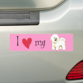 Ik houd van mijn Bichon Frise Bumpersticker (Op auto)