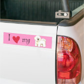 Ik houd van mijn Bichon Frise Bumpersticker (Op Truck)