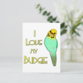 Ik houd van Mijn Budgie Briefkaart (Staand voorkant)