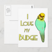 Ik houd van Mijn Budgie Briefkaart (Voorkant / Achterkant)