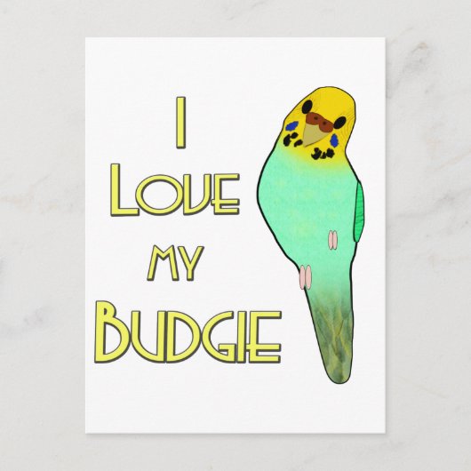 Ik houd van Mijn Budgie Briefkaart (Voorkant)