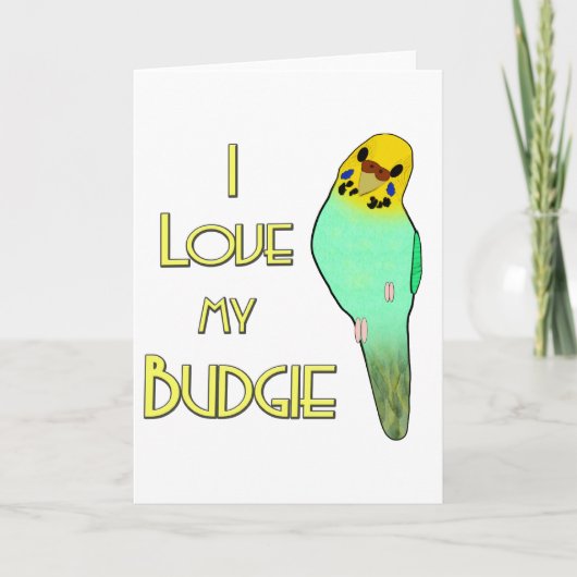 Ik houd van Mijn Budgie Kaart (Voorkant)