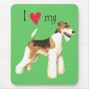 Ik houd van mijn Fox-terrier van de Draad Muismat