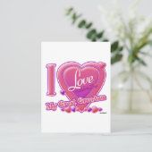 Ik houd van Mijn Grote roze/paars van de Oma - Briefkaart (Staand voorkant)