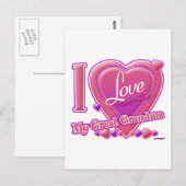 Ik houd van Mijn Grote roze/paars van de Oma - Briefkaart (Voorkant / Achterkant)