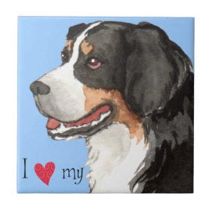 Ik houd van mijn Hond van de Berg Bernese Tegeltje